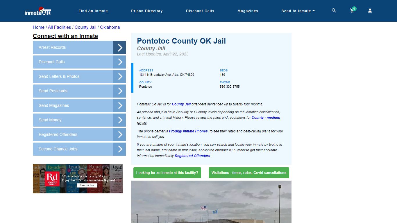 Pontotoc County OK Jail - Inmate Locator - Ada, OK